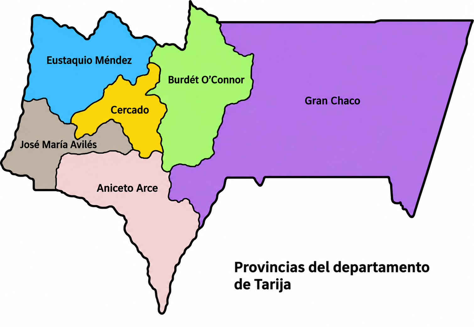 Mapa de provincias del departamento de Tarija